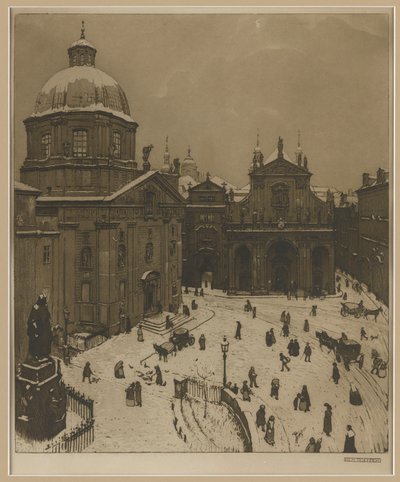 Der Kreuzherrenplatz in Prague by Richard Teschner