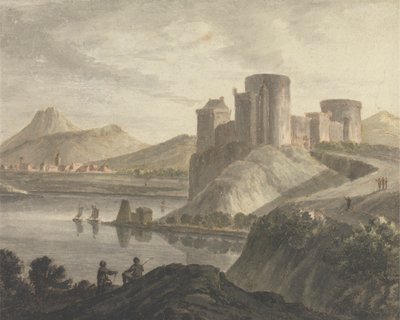 Castle with Figures in a Classical Landscape by Robert Adam