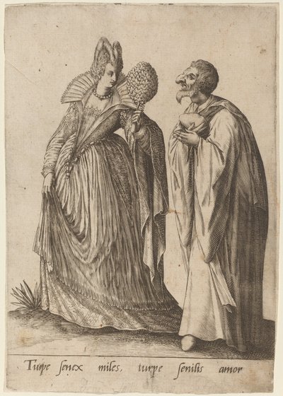 Shameful Old Soldier... by Robert Boissard after Jean Jacques Boissard
