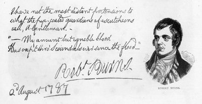 Handwriting and Signature of Robert Burns, 1787 by Robert Burns