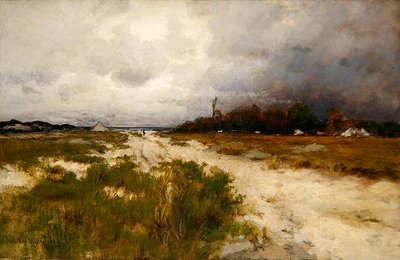 Coast Landscape, Dunes and Windmill by Robert Eichelberger