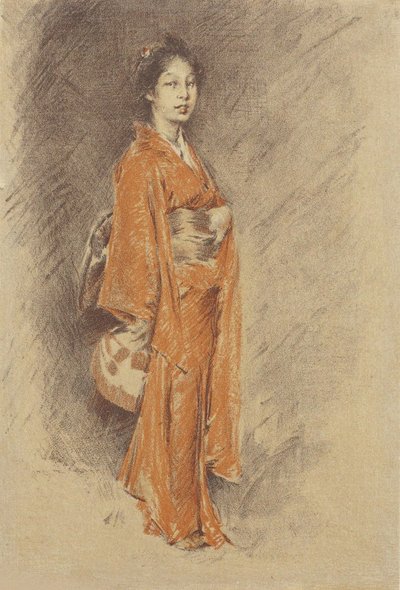 Japanese Woman in Kimono by Robert Frederick Blum