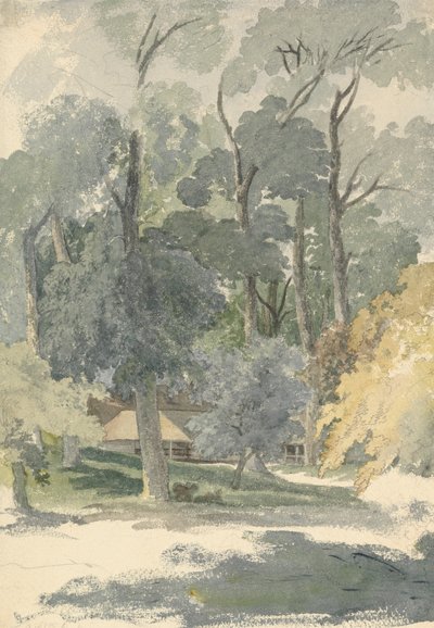 Trees and Barns in Ashstead Park, Surrey by Robert Hills