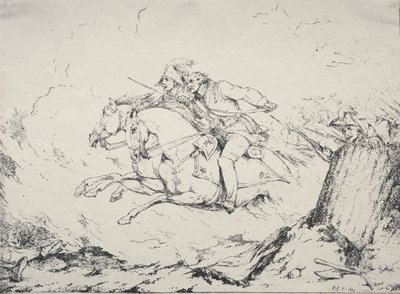 Specimens of Polyautography: Cavalry Charge by Robert Kerr Porter