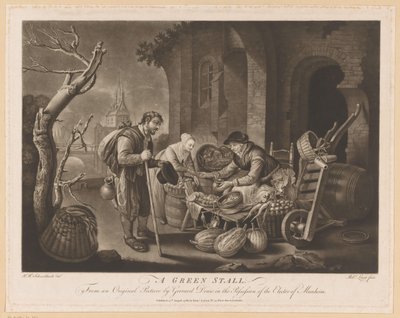 Vegetable Stall and Beggar by Robert Laurie