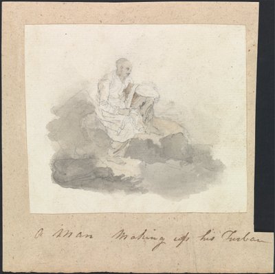 A Man Making his Turban by Robert Mabon