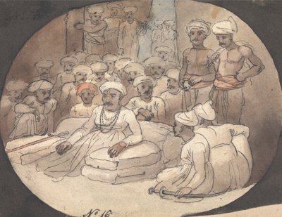 Sketch of Mahaji Sindia in His Tent by Robert Mabon