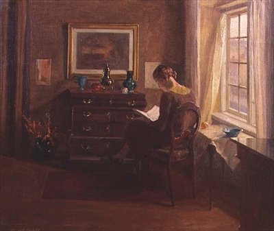 Lady Reading in an Interior by Robert Panitzsch
