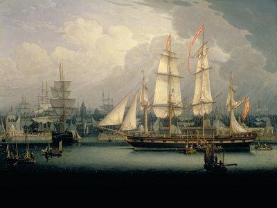 Four-Masted Clipper Ship in Liverpool Harbour, c.1810 by Robert Salmon