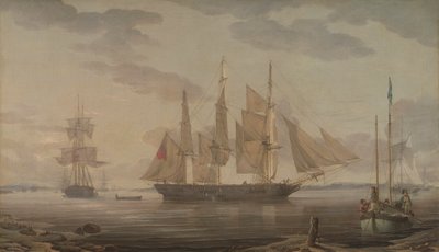 Ships in Harbor by Robert Salmon