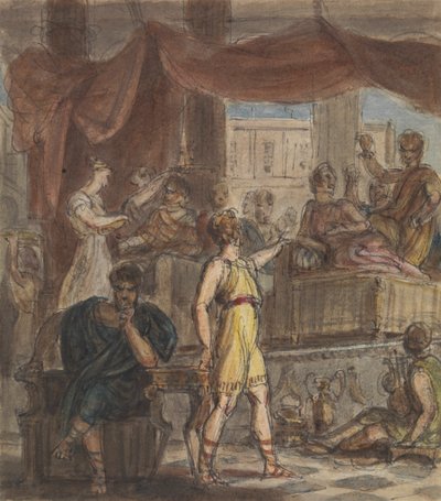 Study of a Roman Banquet Scene by Robert Smirke