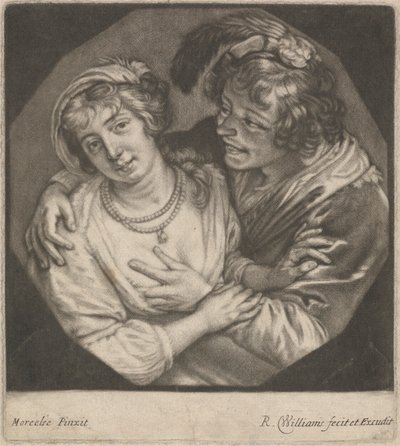 Young Man Embracing Woman by Robert Williams