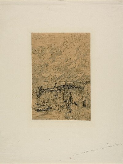 City in the Mountains by Rodolphe Bresdin