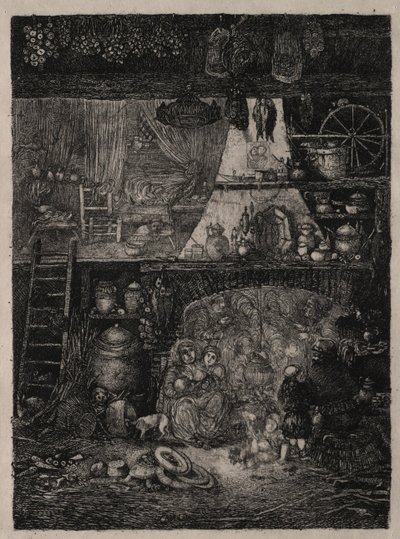 Peasant Interior in the Haute-Garonne by Rodolphe Bresdin