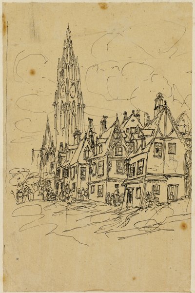 The Flemish Belfry by Rodolphe Bresdin