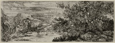 The Holy Family beside a Pool by Rodolphe Bresdin