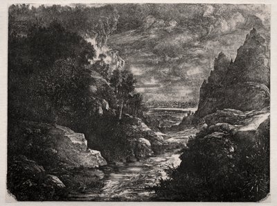 The Mountain Stream by Rodolphe Bresdin