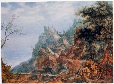 St Jerome in a Rocky Landscape, c1596-1639 by Roelandt Savery