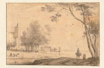 View of a Town Near a River by Roelant Roghman