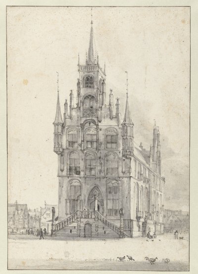 View of the Town Hall, Gouda by Roelant Roghman