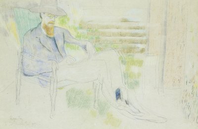 Lytton Strachey Writing in the Garden by Roger Eliot Fry