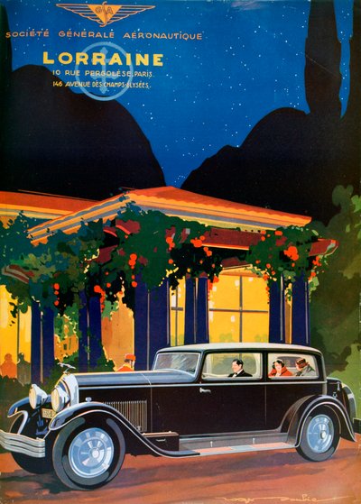 Poster, Lorraine, Societe Generale Aeronautique, 1928 by Roger Soubie