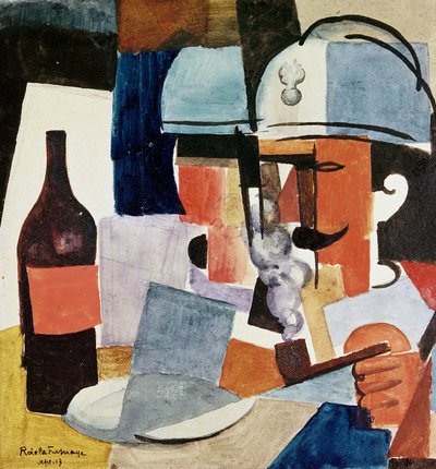 Soldier with Pipe and Bottle by Roger de La Fresnaye