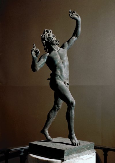 Dancing faun, bronze sculpture, 2nd century BC by Roman