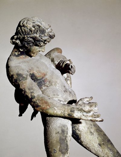 Detail of a Faun (bronze sculpture) by Roman