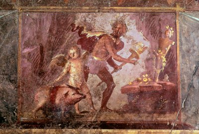 Fresco from Villa of Mysteries, Pompeii by Roman