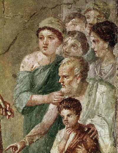 Pan musician, among the nymphs (fresco) by Roman