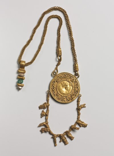Collar with Medallion and Pendant by Roman Period Egyptian