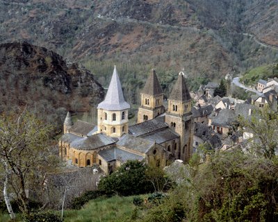 Aerial view of the abbey by Romanesque