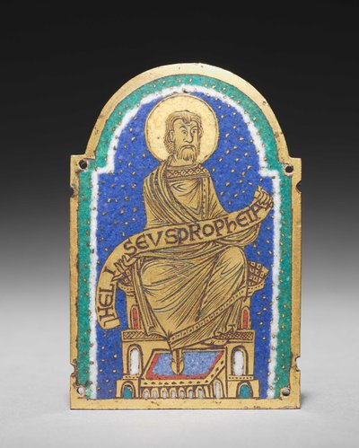 Plaque: Seated Prophet from a Reliquary Shrine: Heliseus by Romanesque