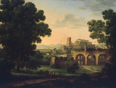 Landscape with Ruins and Wayfarers by Rosa Mezzera