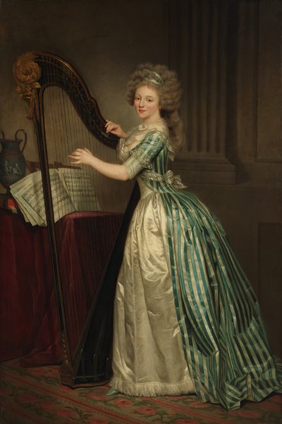 Self-Portrait with a Harp by Rose Adelaide Ducreux