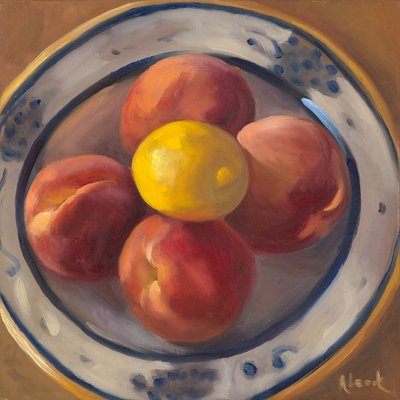 Peaches and Lemon, 2016 by Rosemarie Adcock