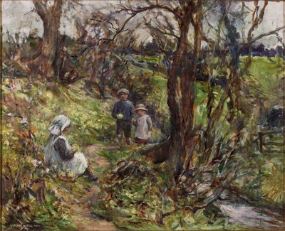 The Primrose Gatherers by Rowland Henry Hill