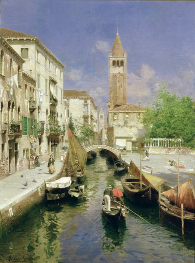 A Venetian Canal by Rubens Santoro