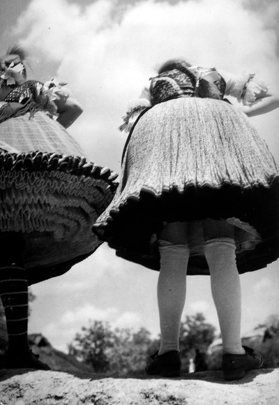 Ladies in Hungarian traditional dresses by Rudolf Balogh