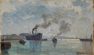 Ships in the Harbor by Rudolf Ribarz