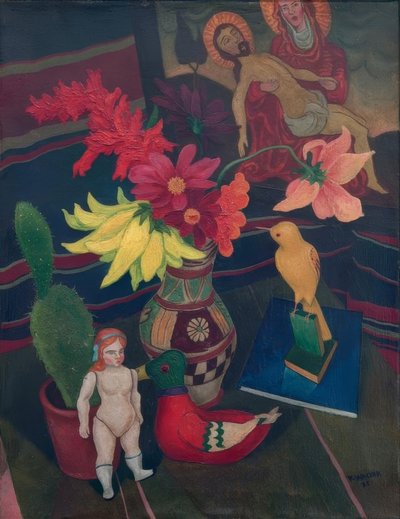 Still Life with Naked Doll, Cactus, and Pietà Image by Rudolf Wacker