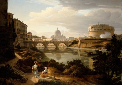 Rome, View of the Tiber to the South by Rudolf Wiegmann