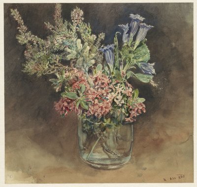 Glass with Alpine Flowers by Rudolf von Alt