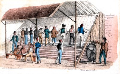 Treadmill at Brixton Prison, London by Rudolph Ackermann