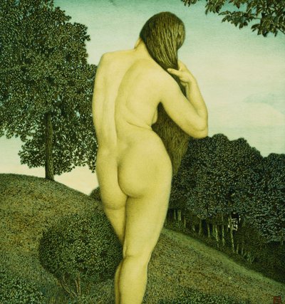 Standing Nude in a Landscape by Rudolph Riemerschmid