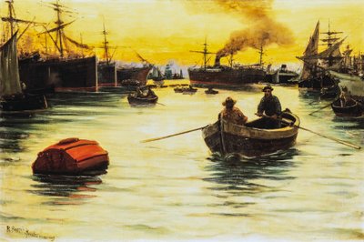 Sunset at the harbor by Ruggero Panerai