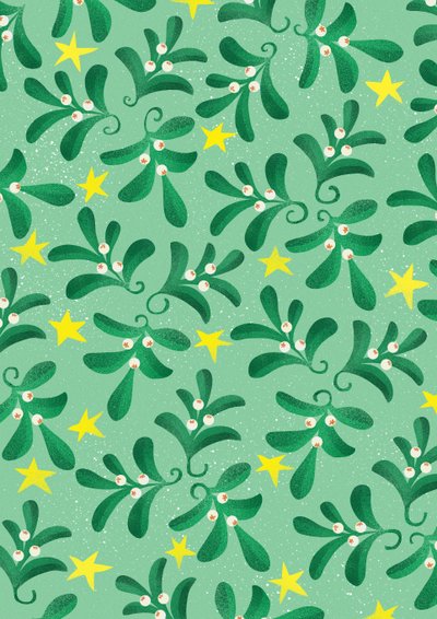 Green Christmas Pattern, 2016 by Runa Anastasiya Rudaya