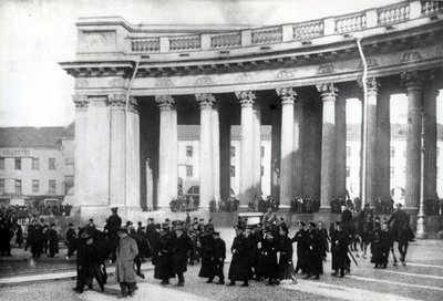 Student demonstration, St Petersburg, 1905 by Russian Photographer