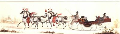 Horse Drawn Sleigh by Russian School